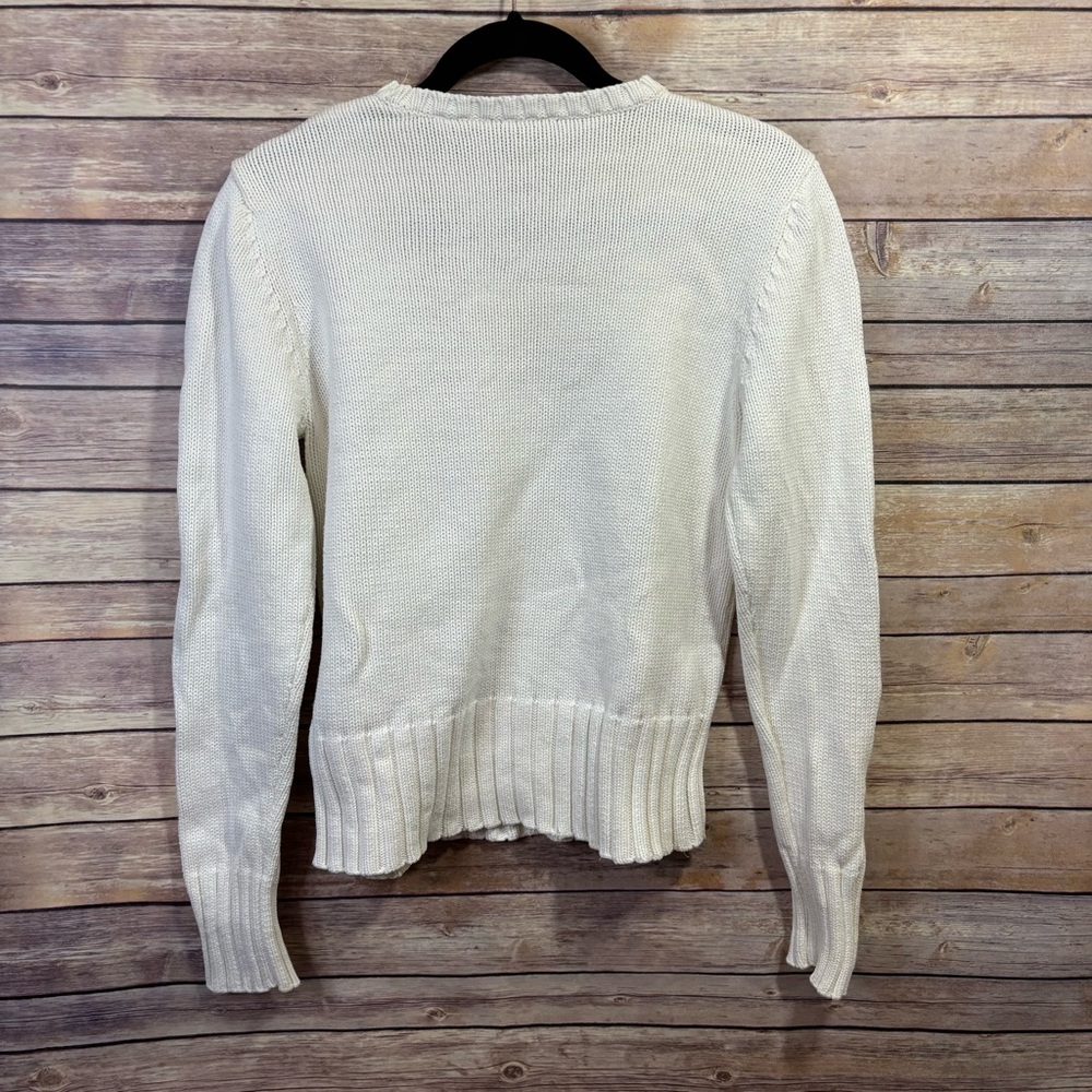 Vintage Polo jeans company Ralph Lauren American flag Cotton knit sweater Small - Picture 6 of 7